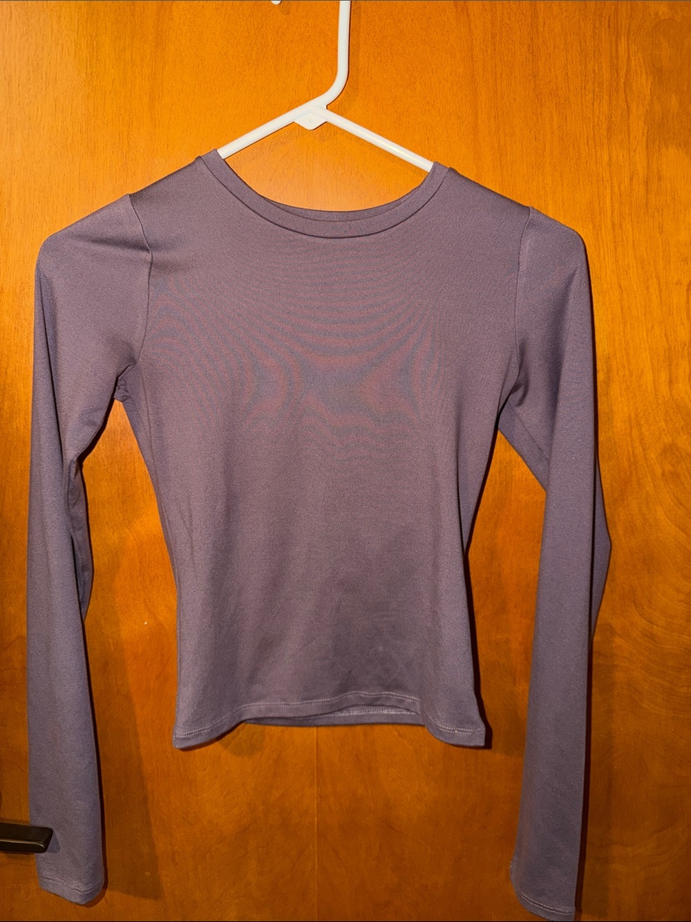 Hollister Long-Sleeve Crewneck Top in Dusty Mauve
